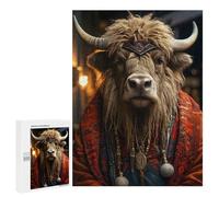 Puzzles pour Adolescents 500 PCS Bisons Festive Knit Puzzles pour Adolescents, Jouets Anti-Stress, Décoration Murale, Cadeaux d'anniversaire Et De Noël Uniques 500 PCS