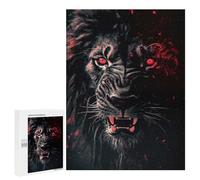 Puzzles pour Adolescents 500 PCS Black and Red Lion Puzzles pour Adultes Jouets Anti-Stress pour S'amuser en Famille Interaction Parent-Enfant 500 PCS