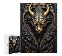 Puzzles pour Adolescents 500 PCS Black Golden Dragon Lord Puzzles, Jeux Amusants, Assemblage De Motifs, Cadeaux Uniques d'anniversaire Et De Noël 500 PCS