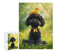 Puzzles pour Adolescents 500 PCS Black Poodle with Yellow Duckling -2 Puzzles pour Adolescents Améliorent La Mémoire Difficiles À Compléter Jeux Stimulants 500 PCS