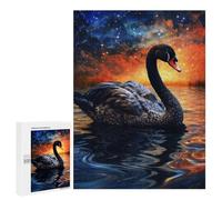 Puzzles pour Adolescents 500 PCS Black Swan on Cosmic Lake Puzzles pour Adultes Jeu De Réflexion Décoration Intérieure Activités Amusantes À La Maison 500 PCS