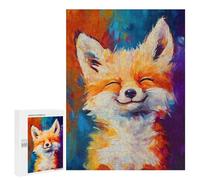 Puzzles pour Adolescents 500 PCS Blissful Cute Fox Puzzles pour Adultes Jeu Familial Décoration Parfaite Difficile À Compléter 500 PCS