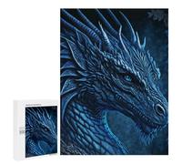 Puzzles pour Adolescents 500 PCS Blue Dragon Puzzles pour Adultes Jeux Relaxants pour S'amuser en Famille Cadeaux De Noël Et d'anniversaire 500 PCS