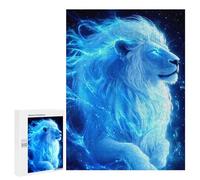 Puzzles pour Adolescents 500 PCS Blue Flame Lion Puzzles pour Adolescents, Jouets Anti-Stress, Décoration Murale, Cadeaux d'anniversaire Et De Noël Uniques 500 PCS