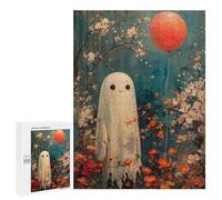 Puzzles pour Adolescents 500 PCS Boho Ghost with Balloon Puzzles pour Adultes Jeux De Société en Famille Améliorer La Mémoire Cadeaux d'anniversaire Uniques 500 PCS