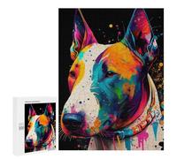 Puzzles pour Adolescents 500 PCS Bull Terrier Colorful Puzzles pour Adultes Jeux Relaxants pour S'amuser en Famille Cadeaux De Noël Et d'anniversaire 500 PCS