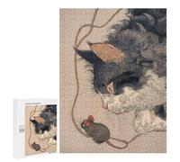 Puzzles pour Adolescents 500 PCS Cat and Mouse Illustration Puzzles Jeux De Détente Décoration Parfaite Cadeaux Uniques d'anniversaire Et De Noël 500 PCS