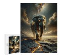 Puzzles pour Adolescents 500 PCS Celestial Elephant on Cracked Earth Puzzles pour Adultes - Jeu Manuel Anti-Stress - Cadeaux Uniques pour Anniversaire Et Noël 500 PCS
