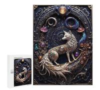 Puzzles pour Adolescents 500 PCS Celestial Steampunk Fox Puzzles pour Adultes Jeux De Société en Famille Améliorer La Mémoire Cadeaux d'anniversaire Uniques 500 PCS