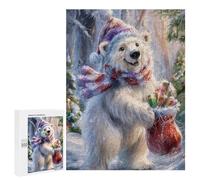 Puzzles pour Adolescents 500 PCS Christmas Polar Bear Gifts-1 Puzzles pour Adultes Assemblage De Modèles De Puzzles Défi À Réaliser Soirée Jeux Et Divertissement en Famille 500 PCS