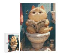 Puzzles pour Adolescents 500 PCS Chubby Cat Toilet Reading Puzzles pour Adolescents, Jouets Anti-Stress, Décoration Murale, Cadeaux d'anniversaire Et De Noël Uniques 500 PCS