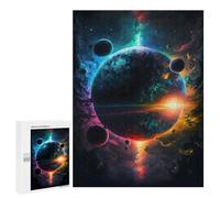 Puzzles pour Adolescents 500 PCS Colorful Cosmic Planets Puzzles pour Adultes Jeu Familial Décoration Parfaite Difficile À Compléter 500 PCS