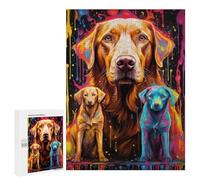 Puzzles pour Adolescents 500 PCS Colorful Dogs Abstract Art Puzzles pour Adultes Jeu De Réflexion Décoration Intérieure Activités Amusantes À La Maison 500 PCS