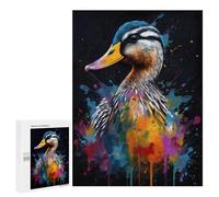 Puzzles pour Adolescents 500 PCS Colorful Duck with Drips Puzzles pour Adultes Jeux Relaxants pour S'amuser en Famille Cadeaux De Noël Et d'anniversaire 500 PCS