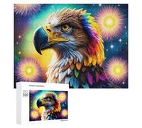 Puzzles pour Adolescents 500 PCS Colorful Eagle Fantasy Artwork Puzzle Anti-Stress, Jouet Idéal pour Une Décoration Amusante À La Maison, 500 PCS