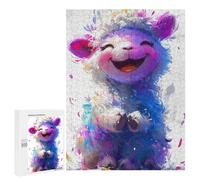 Puzzles pour Adolescents 500 PCS Colorful Happy Sheep Art Print Puzzles pour Adolescents Améliorent La Mémoire Difficiles À Compléter Jeux Stimulants 500 PCS
