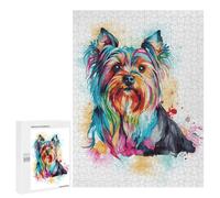 Puzzles pour Adolescents 500 PCS Colorful Yorkshire Terrier Puzzles pour Adultes, Jeux en Famille, Décoration Intérieure, Cadeaux De Noël Et d'anniversaire 500 PCS