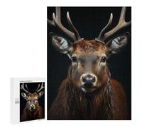 Puzzles pour Adolescents 500 PCS Cool Deer Animal Portrait Puzzles pour Adultes Jeux Relaxants Décoration Murale Activités Amusantes À La Maison 500 PCS