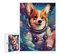Puzzles pour Adolescents 500 PCS Corgi Astronaut in Space -3 Puzzles pour Adultes Activités Familiales Interaction Parent-Enfant Jeu Au Design Élégant 500 PCS