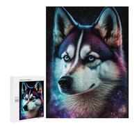 Puzzles pour Adolescents 500 PCS Cosmic Husky Portrait-2 Puzzles pour Adultes Assemblage De Modèles De Puzzles Défi À Réaliser Soirée Jeux Et Divertissement en Famille 500 PCS