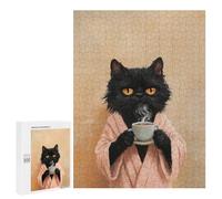 Puzzles pour Adolescents 500 PCS Cozy Cat with Coffee Mug -1 Puzzles pour Adolescents Améliorent La Mémoire Difficiles À Compléter Jeux Stimulants 500 PCS