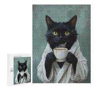 Puzzles pour Adolescents 500 PCS Cozy Cat with Coffee Mug -5 Puzzles pour Adolescents Améliorent La Mémoire Difficiles À Compléter Jeux Stimulants 500 PCS