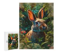 Puzzles pour Adolescents 500 PCS Curious Rabbit in The Garden Puzzles pour Adultes Jeux De Société en Famille Améliorer La Mémoire Cadeaux d'anniversaire Uniques 500 PCS