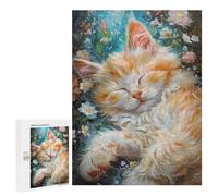 Puzzles pour Adolescents 500 PCS Cute Cat Flower Puzzles, Jeux Relaxants, Décoration Intérieure, Cadeaux Et Idées Cadeaux Uniques pour Un Anniversaire 500 PCS