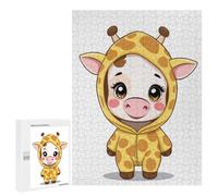 Puzzles pour Adolescents 500 PCS Cute Cow in Giraffe Costume Puzzles pour Adultes - Jeu Manuel Anti-Stress - Cadeaux Uniques pour Anniversaire Et Noël 500 PCS