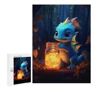 Puzzles pour Adolescents 500 PCS Cute Dinosaur Luminous Puzzles pour Adolescents, Jouets À Faire Soi-même, Activités Amusantes À La Maison pour Passer Le Temps, 500 PCS
