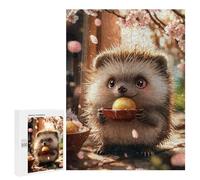 Puzzles pour Adolescents 500 PCS Cute Hedgehog with Golden Treat Puzzles pour Adolescents, Jouets Anti-Stress, Décoration Murale, Cadeaux d'anniversaire Et De Noël Uniques 500 PCS