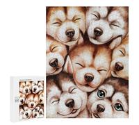 Puzzles pour Adolescents 500 PCS Cute Husky Puppies Puzzles pour Adolescents, Jouets Anti-Stress, Décoration Murale, Cadeaux d'anniversaire Et De Noël Uniques 500 PCS