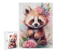 Puzzles pour Adolescents 500 PCS Cute Little Red Panda Puzzles Jeux De Détente Décoration Parfaite Cadeaux Uniques d'anniversaire Et De Noël 500 PCS