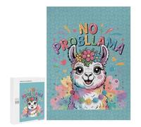 Puzzles pour Adolescents 500 PCS Cute Llama with Flowers - No Problama Puzzles, Jeux Amusants, Assemblage De Motifs, Cadeaux Uniques d'anniversaire Et De Noël 500 PCS