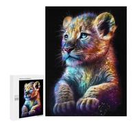 Puzzles pour Adolescents 500 PCS Cute Rainbow Baby Lion Puzzles pour Adultes Jeux Relaxants pour S'amuser en Famille Cadeaux De Noël Et d'anniversaire 500 PCS