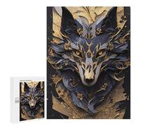 Puzzles pour Adolescents 500 PCS Dark Blue Wolf Kintsugi Casse-tête pour Adultes, Jeu De Réflexion Difficile, Original, Cadeau d'anniversaire 500 PCS