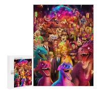 Puzzles pour Adolescents 500 PCS Dinosaur Carnival Celebration Puzzle Anti-Stress, Jouet Idéal pour Une Décoration Amusante À La Maison, 500 PCS