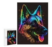 Puzzles pour Adolescents 500 PCS Dog Neon Animal Puzzles pour Adolescents, Jouets Anti-Stress, Décoration Murale, Cadeaux d'anniversaire Et De Noël Uniques 500 PCS