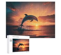 Puzzles pour Adolescents 500 PCS Dolphin Leaping at Sunset -1 Puzzles pour Adultes Jeux Relaxants Découpe De Précision Jeu Stimulant Cadeaux 500 PCS