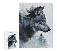 Puzzles pour Adolescents 500 PCS Double Exposure Wolf Puzzles, Jeux Relaxants, Décoration Intérieure, Cadeaux Et Idées Cadeaux Uniques pour Un Anniversaire 500 PCS