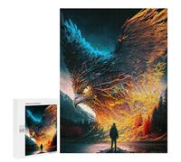 Puzzles pour Adolescents 500 PCS Eagle in Flames Puzzles pour Adultes Jeux Relaxants Découpe De Précision Jeu Stimulant Cadeaux 500 PCS