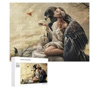 Puzzles pour Adolescents 500 PCS Eagle Woman Freedom Bird Cage Puzzles pour Adultes Jeu De Réflexion Décoration Intérieure Activités Amusantes À La Maison 500 PCS