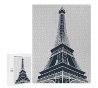 Puzzles pour Adolescents 500 PCS Eiffel Tower Illustration Puzzles pour Adultes Jouets Anti-Stress pour S'amuser en Famille Interaction Parent-Enfant 500 PCS