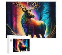 Puzzles pour Adolescents 500 PCS Enchanted Forest Deer Fantasy Art -1 Puzzles pour Adultes Jeux Relaxants Découpe De Précision Jeu Stimulant Cadeaux 500 PCS