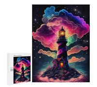 Puzzles pour Adolescents 500 PCS Enchanted Lighthouse Sky Puzzle Anti-Stress, Jouet Idéal pour Une Décoration Amusante À La Maison, 500 PCS