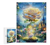 Puzzles pour Adolescents 500 PCS Enchanted Rose Fantasy Scene Puzzles pour Adultes Jeu De Réflexion Décoration Intérieure Activités Amusantes À La Maison 500 PCS