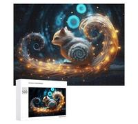 Puzzles pour Adolescents 500 PCS Enchanted Squirrel with Spiral Tail Puzzles pour Adultes Jeu De Réflexion Décoration Intérieure Activités Amusantes À La Maison 500 PCS