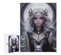 Puzzles pour Adolescents 500 PCS Fantasy Moonlit Fairy with Rabbit Puzzles pour Adolescents Améliorent La Mémoire Difficiles À Compléter Jeux Stimulants 500 PCS