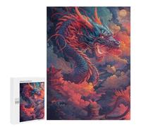 Puzzles pour Adolescents 500 PCS Ferocious Japanese Dragon Puzzles pour Adolescents Jeux Relaxants Assemblage De Motifs Cadeaux Uniques d'anniversaire Et De Noël 500 PCS