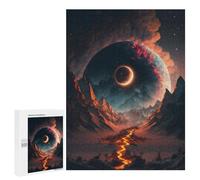 Puzzles pour Adolescents 500 PCS Fiery Path to The Eclipse Puzzles pour Adultes Jeu Familial Décoration Parfaite Difficile À Compléter 500 PCS